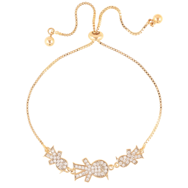 Браслет Xuping Позолота 18K Человечки с инкрустацией цирконием на бегунке 10-23см х 1мм фото №22