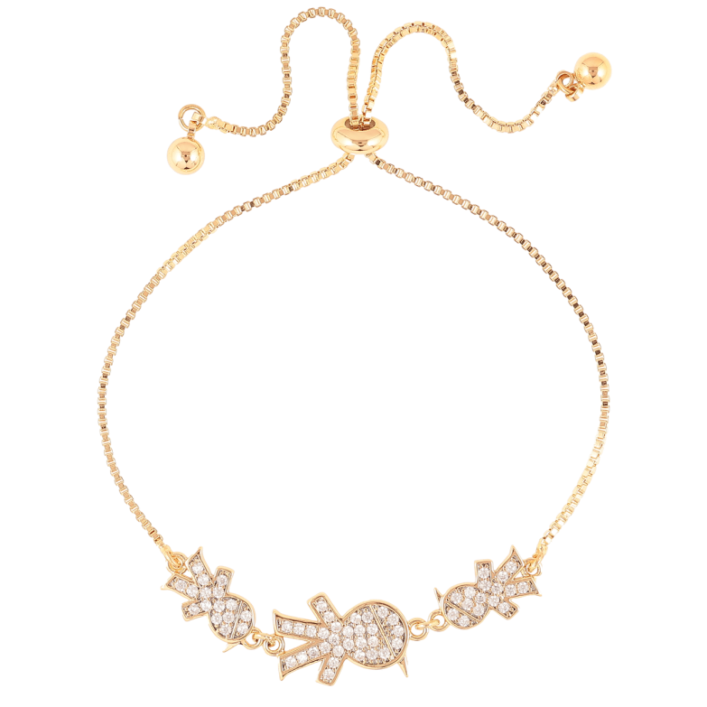 Браслет Xuping Позолота 18K Человечки с инкрустацией цирконием на бегунке 10-23см х 1мм фото №1