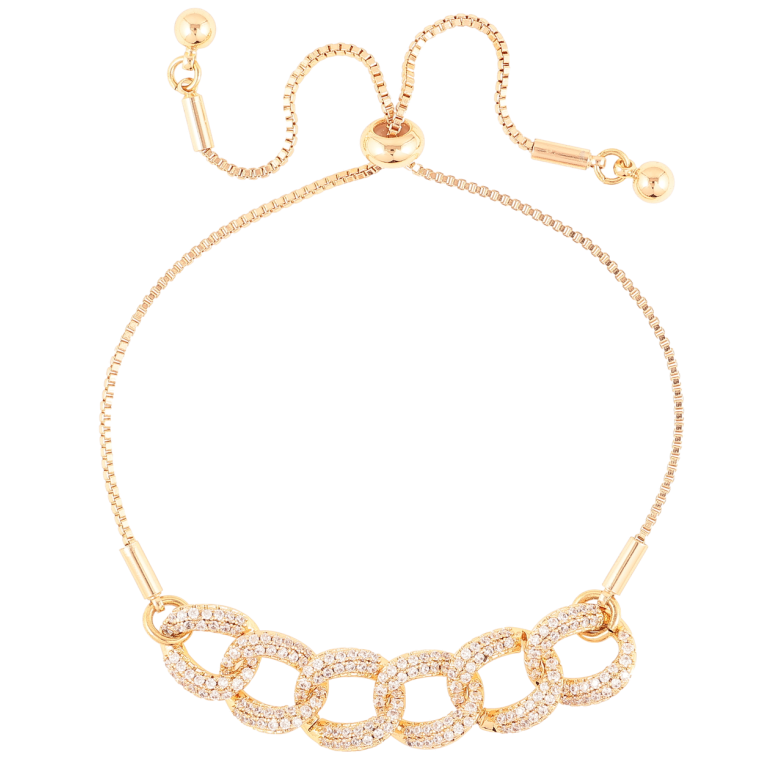 Браслет Xuping Позолота 18K «Ланцюжок з інкрустацією цирконієм» на бігунку 10-22см х 1мм фото №2