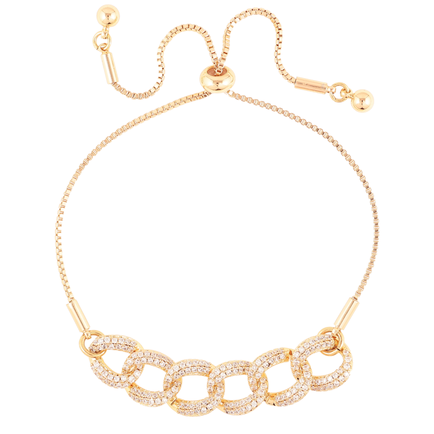 Браслет Xuping Позолота 18K Цепочка с инкрустацией цирконием на бегунке 10-22см х 1мм фото №1