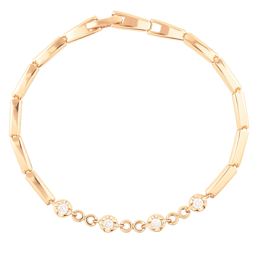 Браслет Xuping Позолота 18K Декоративная вставка с цирконием размер 19.5см х 3мм фото №1