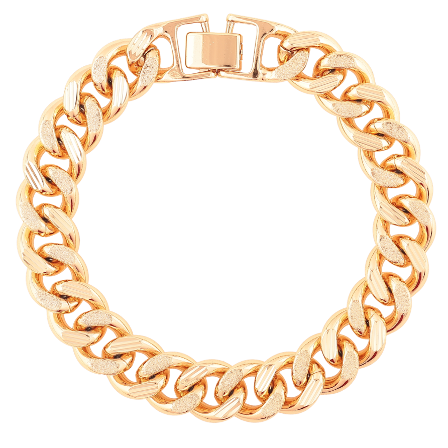 Браслет Xuping Позолота 18K Цепочка плетение Панцирное размер 20см х 11мм фото №1