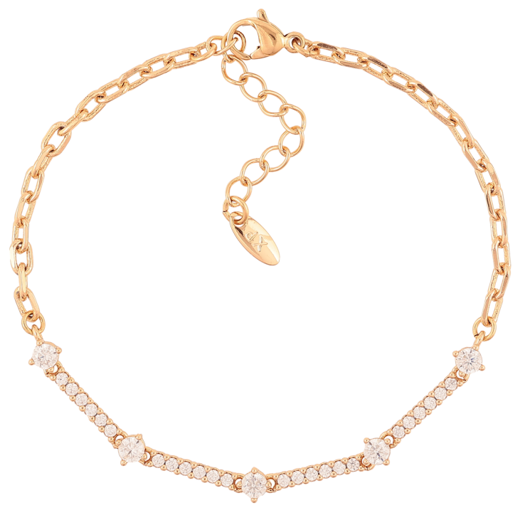 Браслет Xuping Позолота 18K Цепочка с дорожками циркония размер с доп. цепочкой 17-20см х 2.5мм фото №10