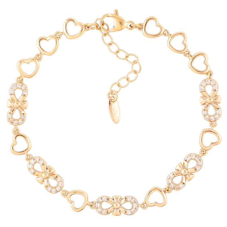 Браслет Xuping Позолота 18K «Романтичний візерунок з цирконієм» розмір з доп. ланцюжком 17-20см х 6мм фото №1