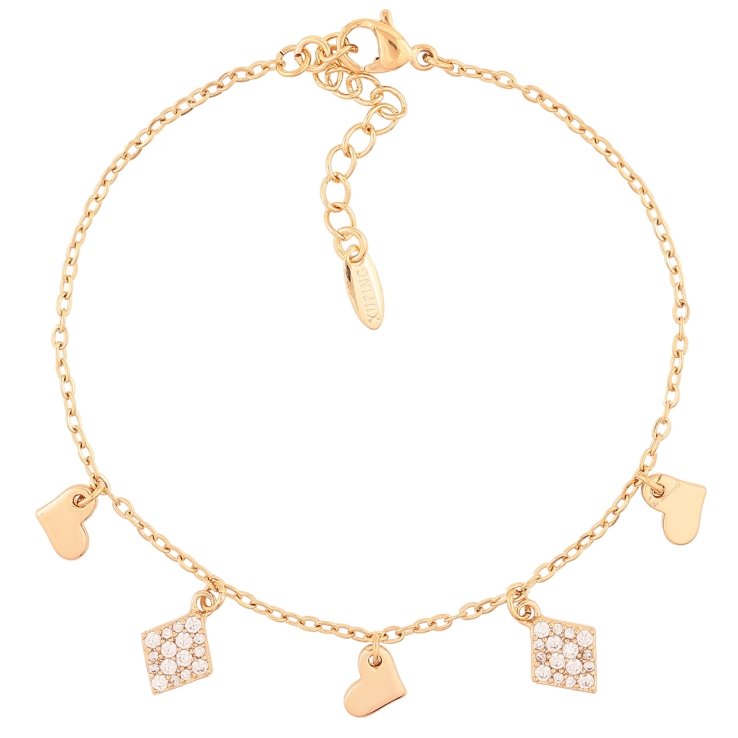 Браслет Xuping Позолота 18K Якорное плетение с подвесками размер с доп. цепочкой 17-20см х 1.5мм фото №15