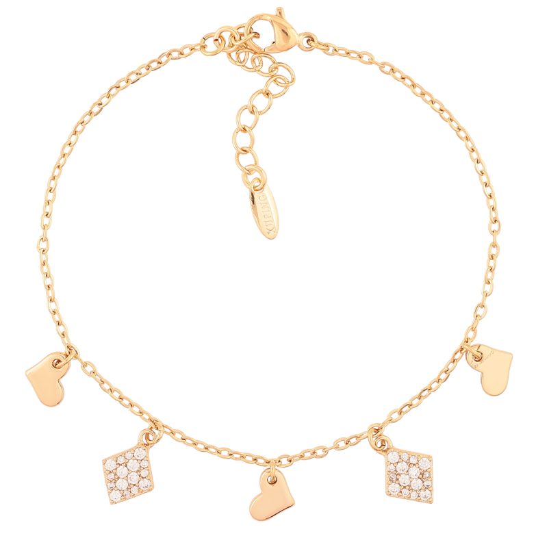 Браслет Xuping Позолота 18K «Якірне плетіння з підвісками» розмір з доп. ланцюжком 17-20см х 1.5мм фото №1