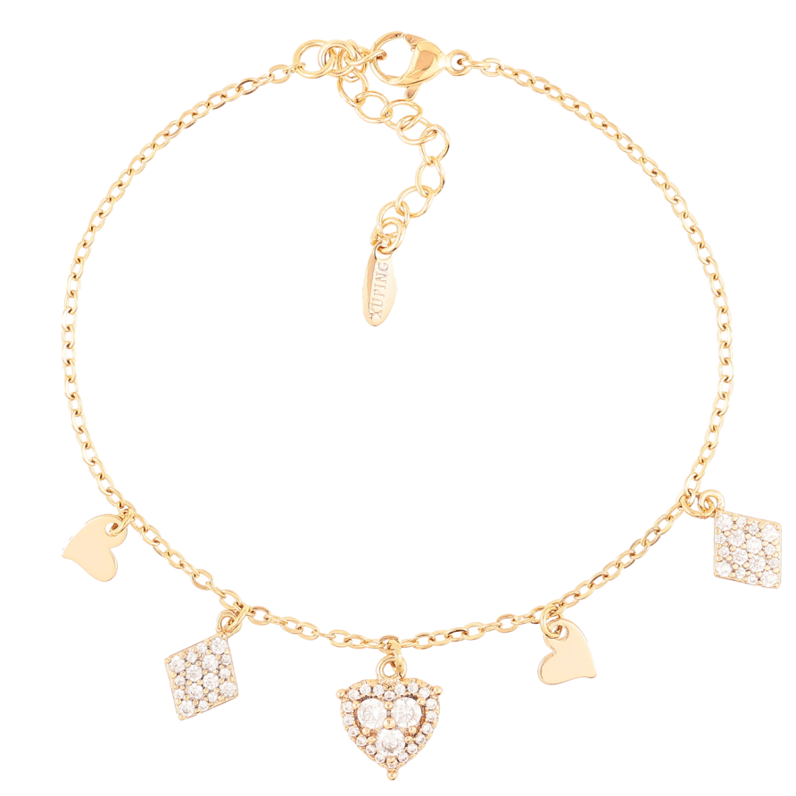 Браслет Xuping Позолота 18K «Якірне плетіння з підвісками» розмір з доп. ланцюжком 17-20.5см х 1.5мм фото №1