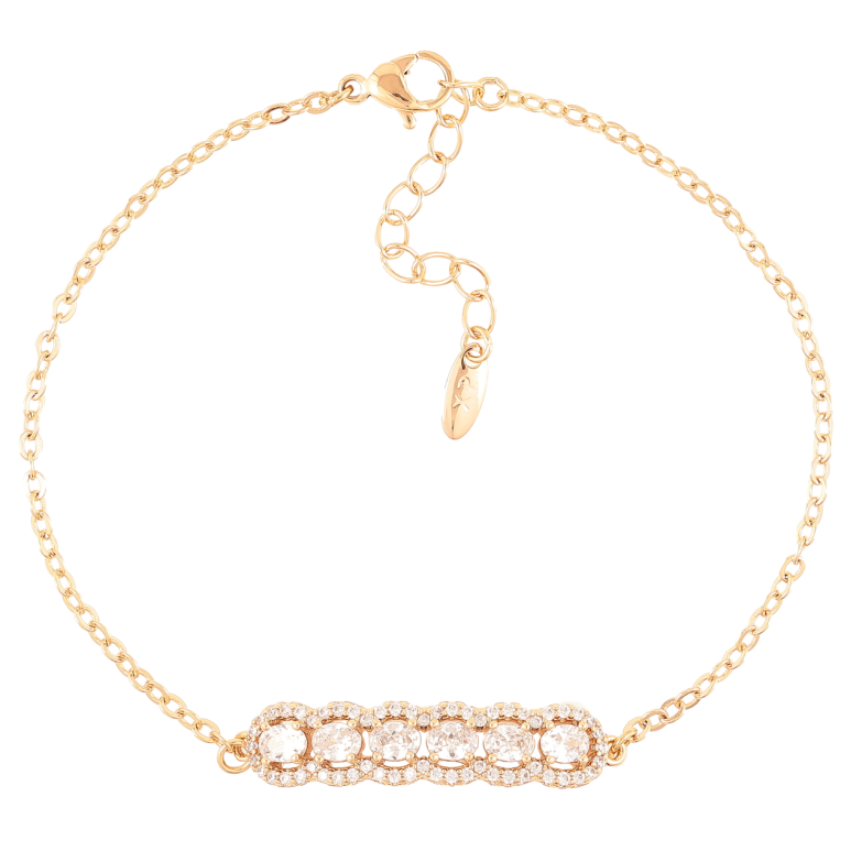 Браслет Xuping Позолота 18K «Ланцюжок з кришталевою вставкою» розмір з доп. ланцюжком 19-22см х 2мм фото №1