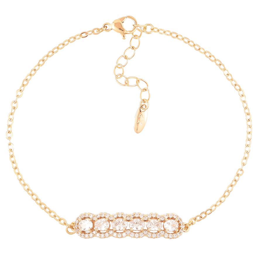 Браслет Xuping Позолота 18K «Ланцюжок з кришталевою вставкою» розмір з доп. ланцюжком 19-22см х 2мм фото №1