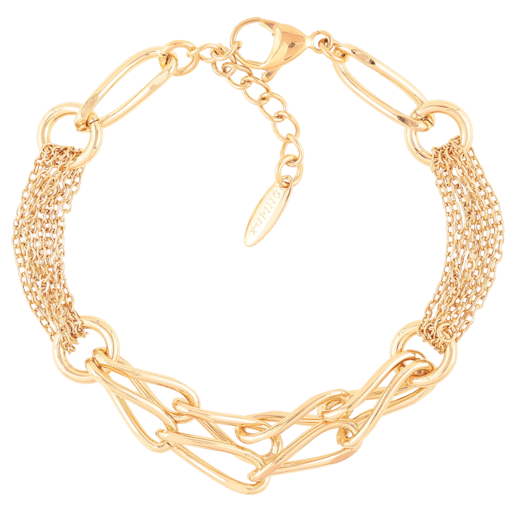 Браслет Xuping Позолота 18K Комбинированные цепочки размер с доп. цепочкой 19-22см х 6-10мм фото №9