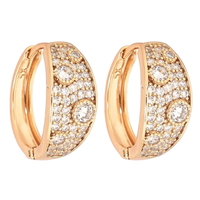 Серьги Xuping Позолота 18K колечки Инкрустация кристаллами фото №4