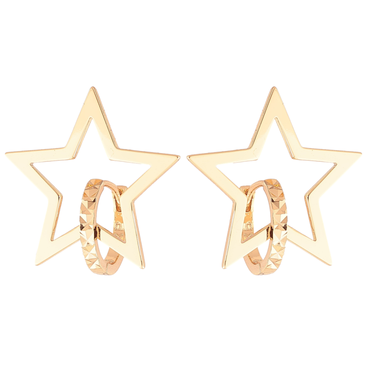 Серьги Xuping Позолота 18K колечки Звезды фото №13