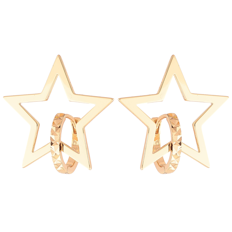 Серьги Xuping Позолота 18K колечки Звезды фото №1