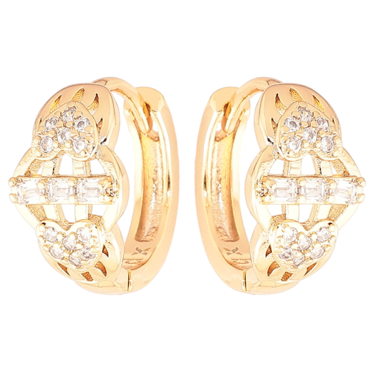 Серьги Xuping Позолота 18K колечки Романтический узор с цирконием фото №23