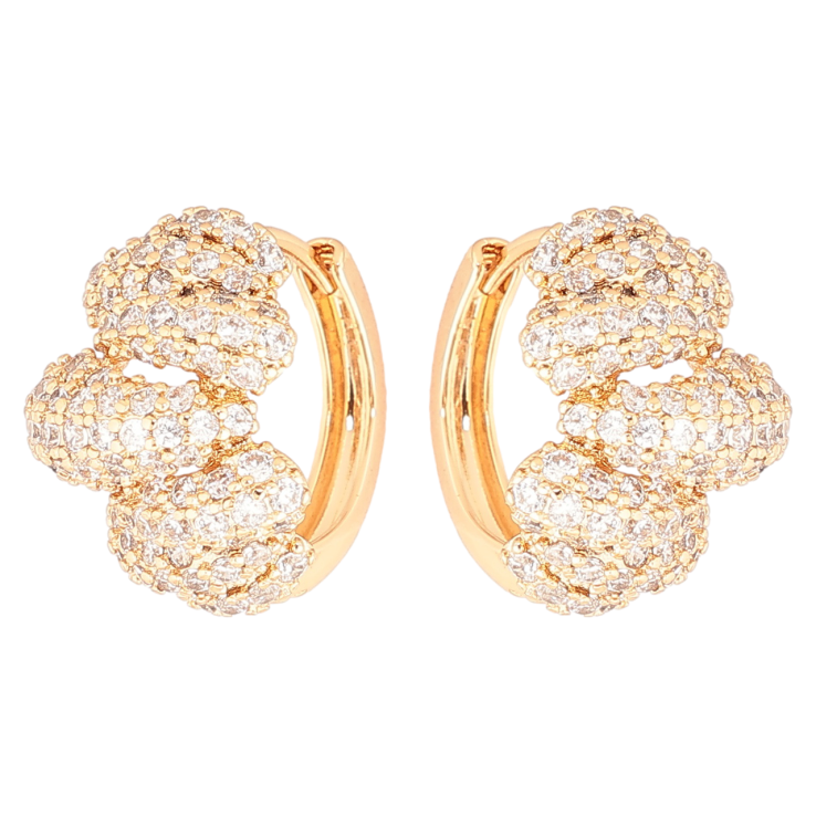 Серьги Xuping Позолота 18K колечки Инкрустация цирконием фото №10