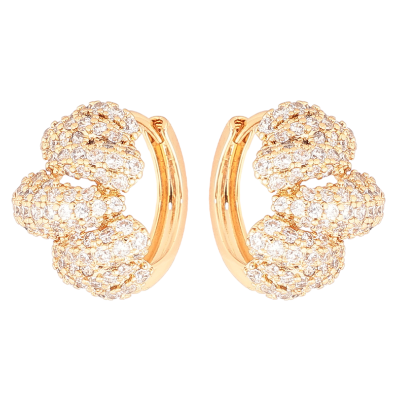 Серьги Xuping Позолота 18K колечки Инкрустация цирконием фото №1 Серьги Xuping Позолота 18K колечки Инкрустация цирконием фото №1