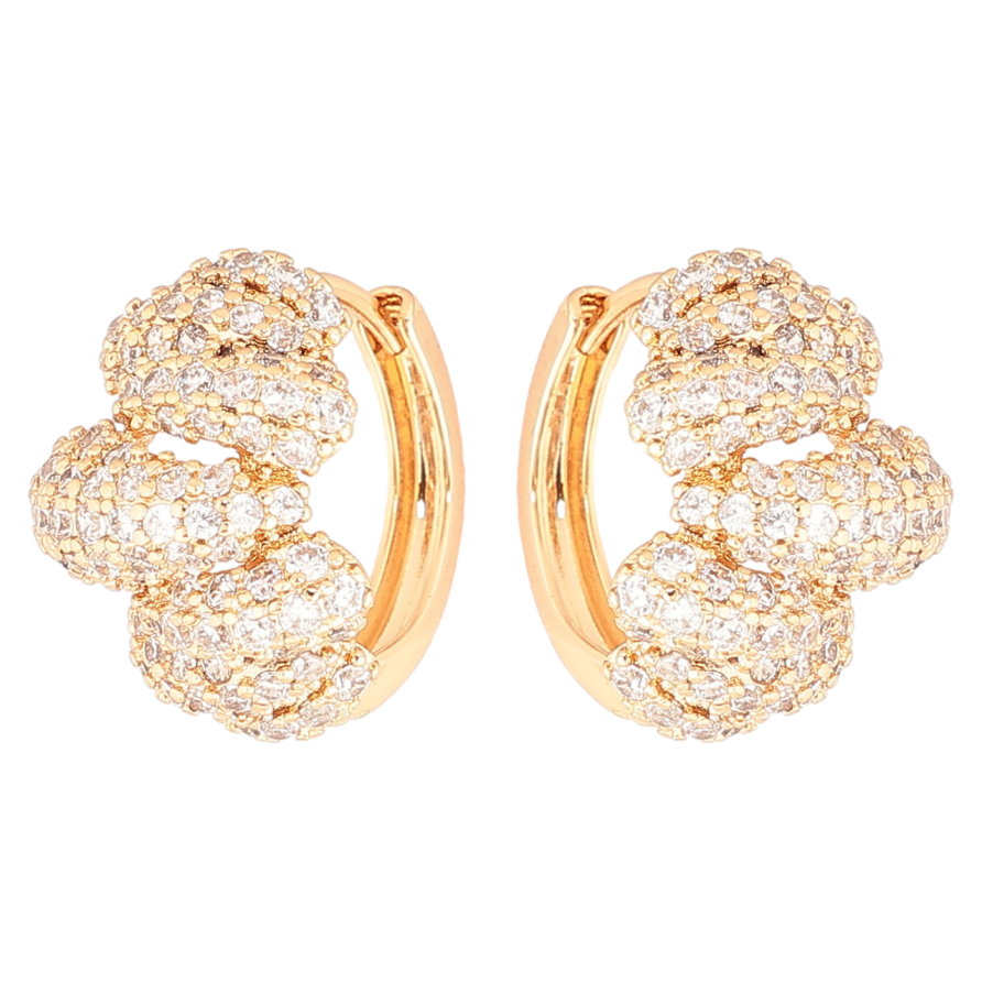 Серьги Xuping Позолота 18K колечки Инкрустация цирконием фото №1 Серьги Xuping Позолота 18K колечки Инкрустация цирконием фото №1