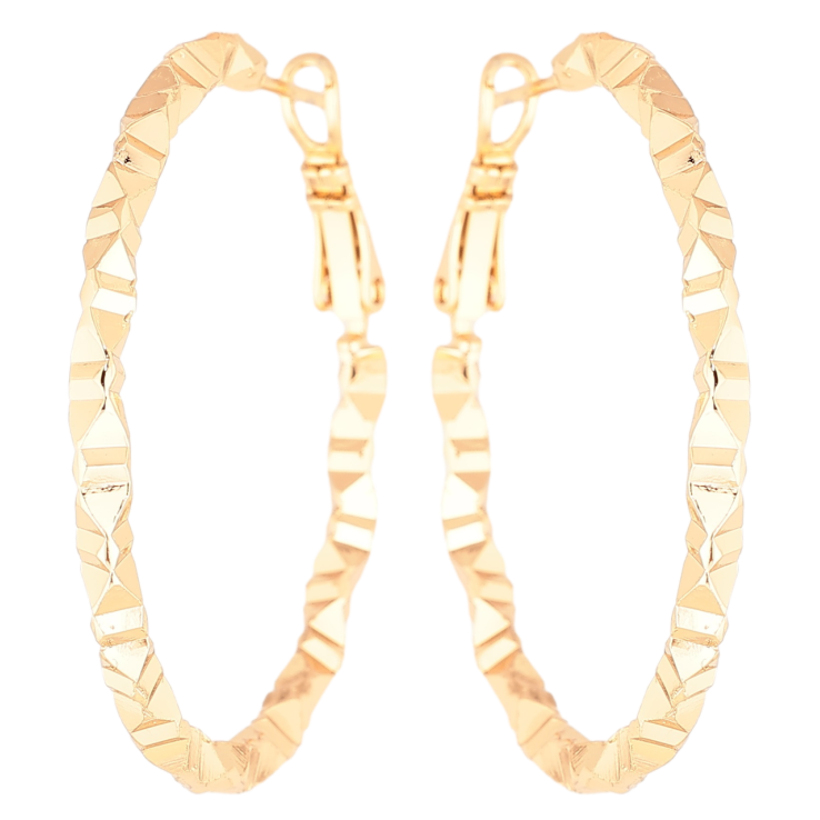 Серьги Xuping Позолота 18K кольца (конго) Декоративный узор  ø 4см фото №7