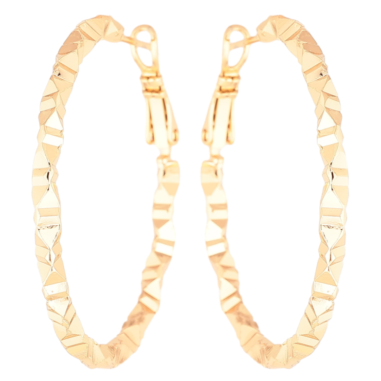 Серьги Xuping Позолота 18K кольца (конго) Декоративный узор  ø 4см фото №1