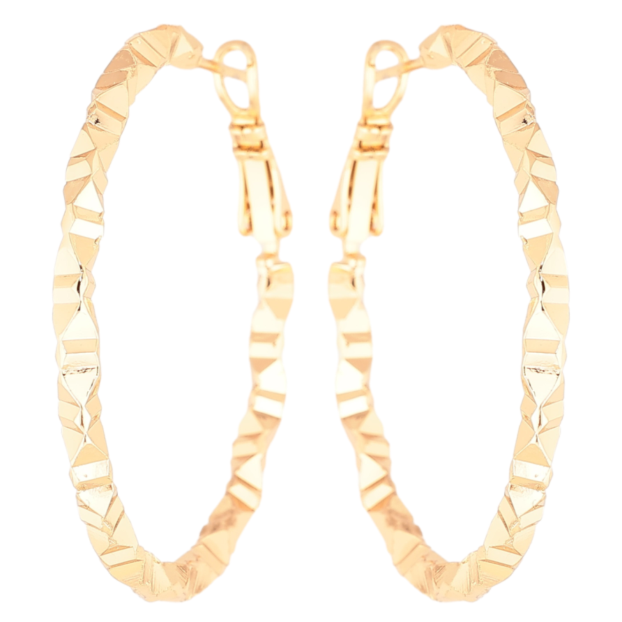 Серьги Xuping Позолота 18K кольца (конго) Декоративный узор  ø 4см фото №1