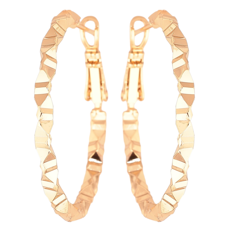 Серьги Xuping Позолота 18K кольца (конго) Декоративный узор  ø 3.5см фото №10