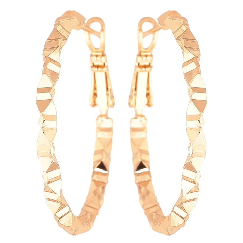 Серьги Xuping Позолота 18K кольца (конго) Декоративный узор  ø 3.5см фото №1