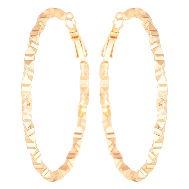 Серьги Xuping Позолота 18K кольца (конго) Декоративный узор  ø 5см фото №1