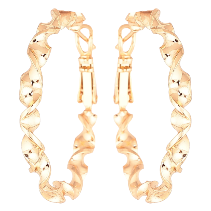 Серьги Xuping Позолота 18K кольца (конго) Декоративный узор  ø 3.5см фото №11