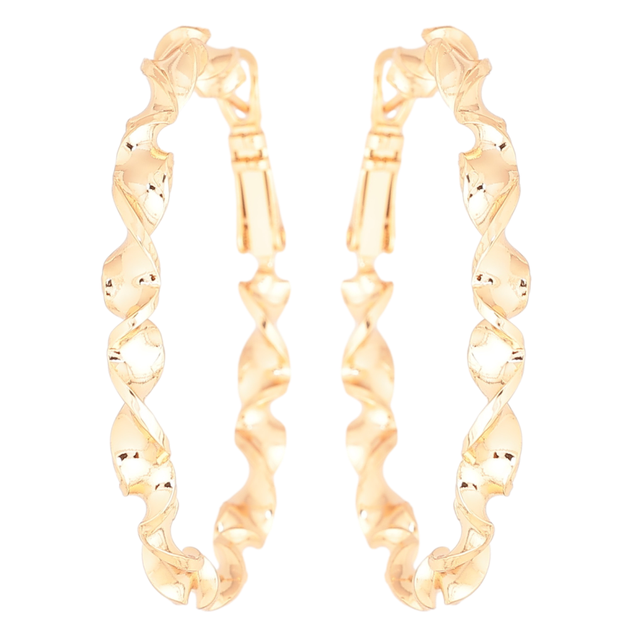 Серьги Xuping Позолота 18K кольца (конго) Декоративный узор  ø 4см фото №1