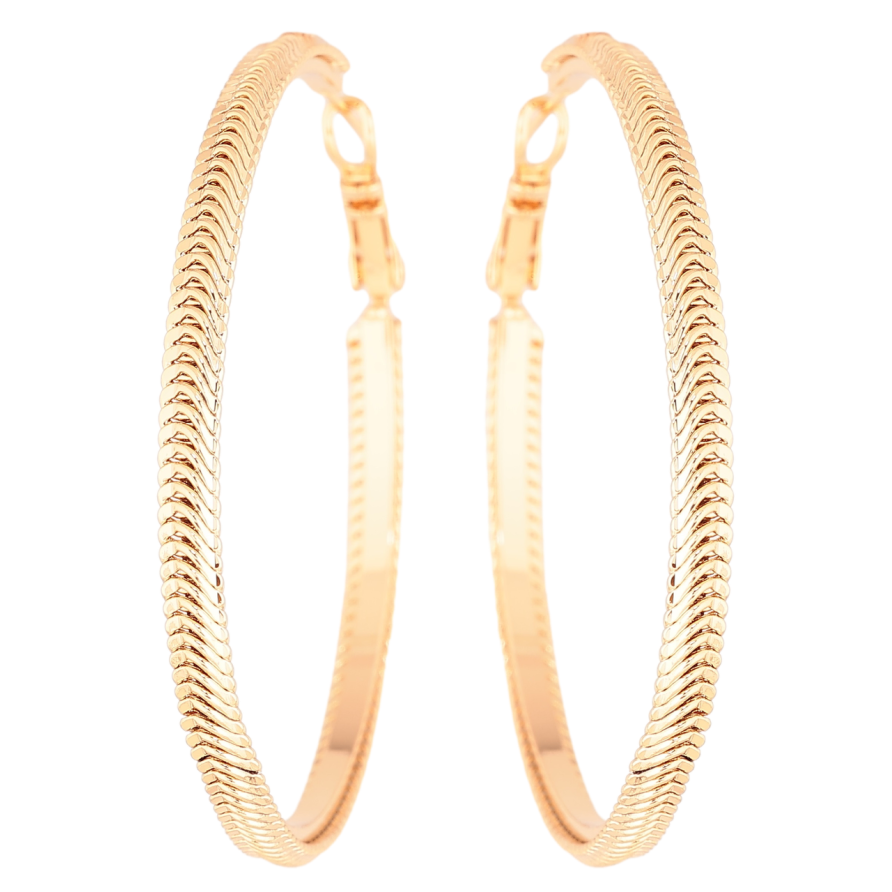 Серьги Xuping Позолота 18K кольца (конго) Декоративный узор ø 5см фото №1