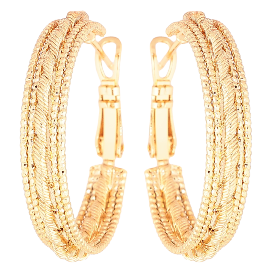 Серьги Xuping Позолота 18K кольца (конго) Декоративный узор ø 3см фото №1