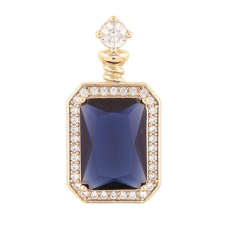 Кулон Xuping Позолота 18K «Синій фіаніт в обрамленні цирконію» для ланцюжка до 3мм фото №24