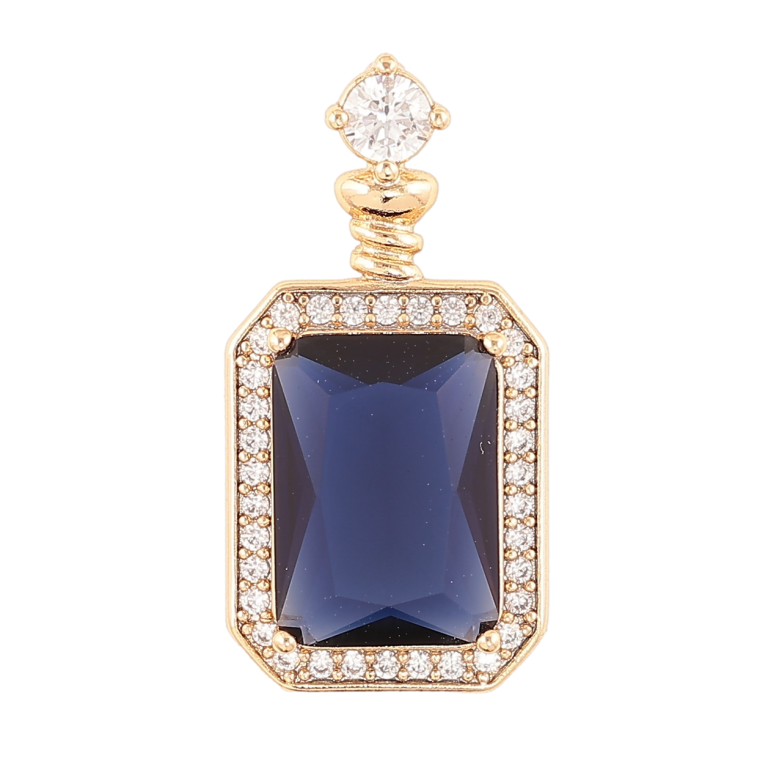 Кулон Xuping Позолота 18K «Синій фіаніт в обрамленні цирконію» для ланцюжка до 3мм фото №10
