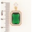 Кулон Xuping Позолота 18K «Зелений фіаніт в обрамленні цирконію» для ланцюжка до 3мм фото №2