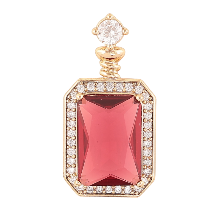 Кулон Xuping Позолота 18K Красный фианит в обрамлении циркония для цепочки до 3мм фото №12