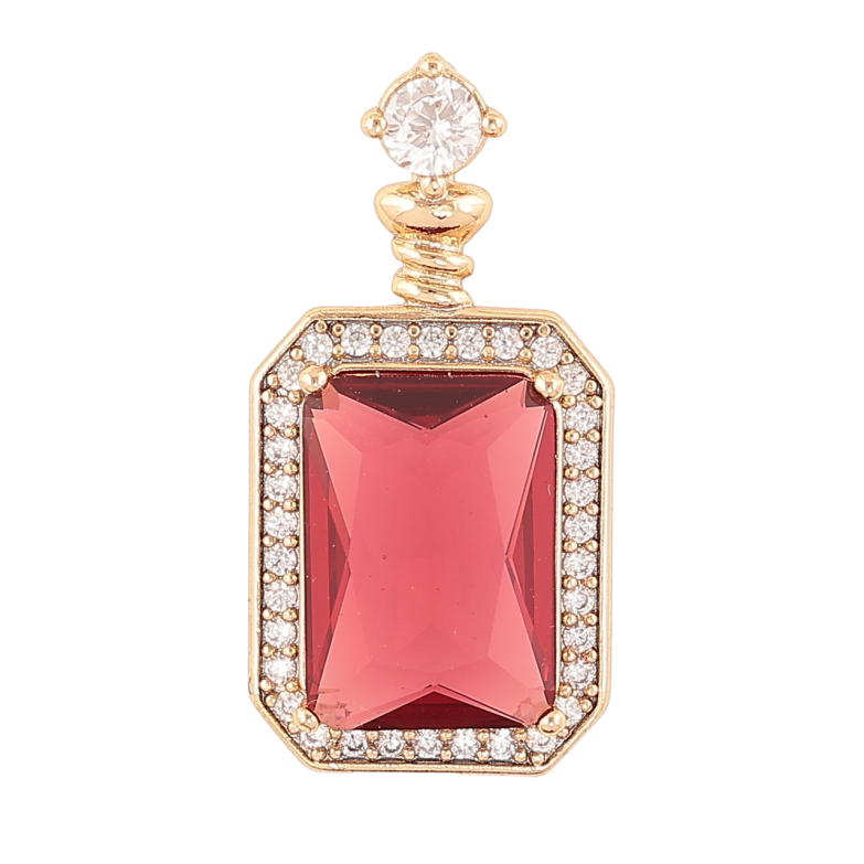 Кулон Xuping Позолота 18K Красный фианит в обрамлении циркония для цепочки до 3мм фото №1