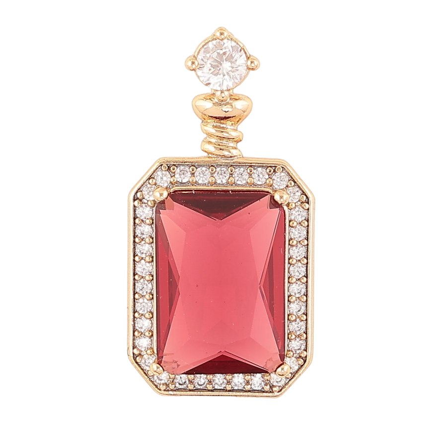 Кулон Xuping Позолота 18K Красный фианит в обрамлении циркония для цепочки до 3мм фото №1