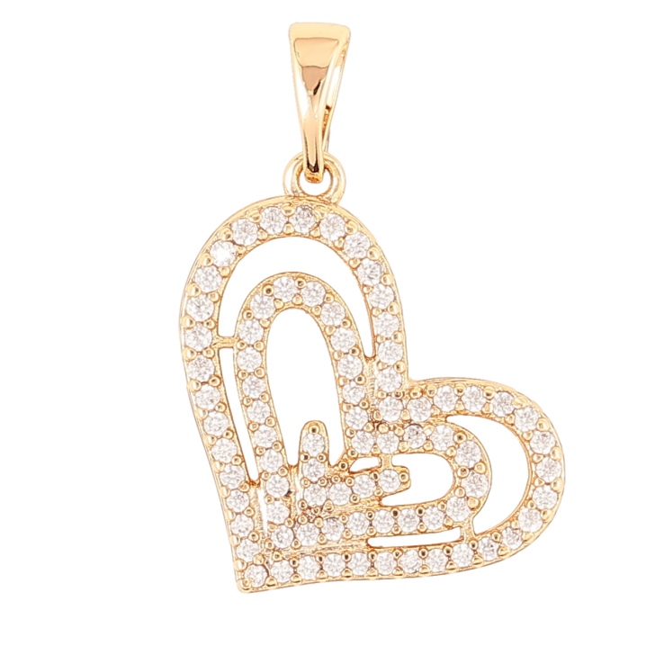 Кулон Xuping Позолота 18K Сердечко с инкрустацией цирконием для цепочки до 5мм фото №17