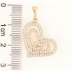 Кулон Xuping Позолота 18K Сердечко с инкрустацией цирконием для цепочки до 5мм фото №2
