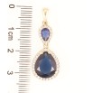 Кулон Xuping Позолота 18K Каплевидные синие фианиты в обрамлении циркония для цепочки до 4мм фото №2
