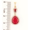 Кулон Xuping Позолота 18K Каплевидные красные фианиты в обрамлении циркония для цепочки до 4мм фото №2