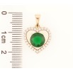 Кулон Xuping Позолота 18K Сердечко с зеленым фианитом и цирконием для цепочки до 5мм фото №2