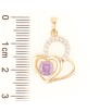 Кулон Xuping Позолота 18K «Сердечка з бузковим фіанітом і цирконієм» для ланцюжка до 5мм фото №2