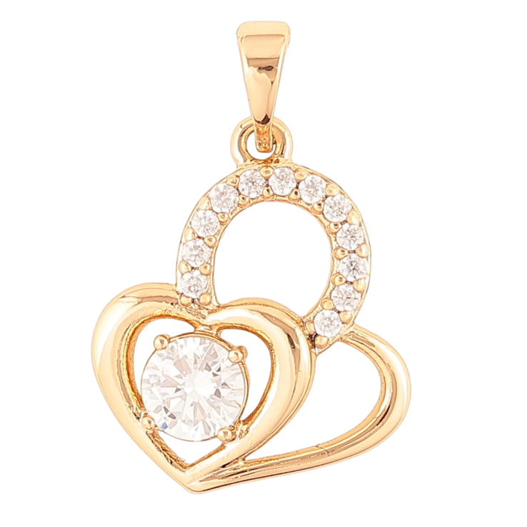 Кулон Xuping Позолота 18K Сердечки с фианитом и цирконием для цепочки до 5мм фото №23