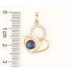 Кулон Xuping Позолота 18K «Сердечка з синім фіанітом і цирконієм» для ланцюжка до 5мм фото №2