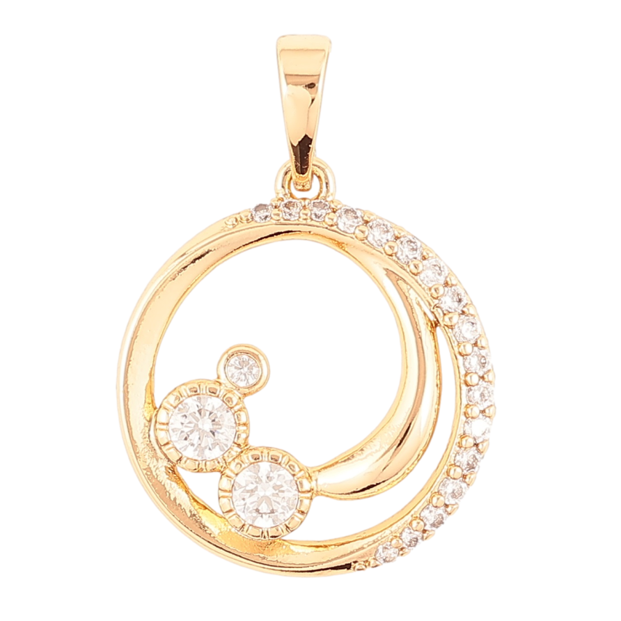 Кулон Xuping Позолота 18K «Колечко з візерунком цирконієм» для ланцюжка до 6мм фото №1