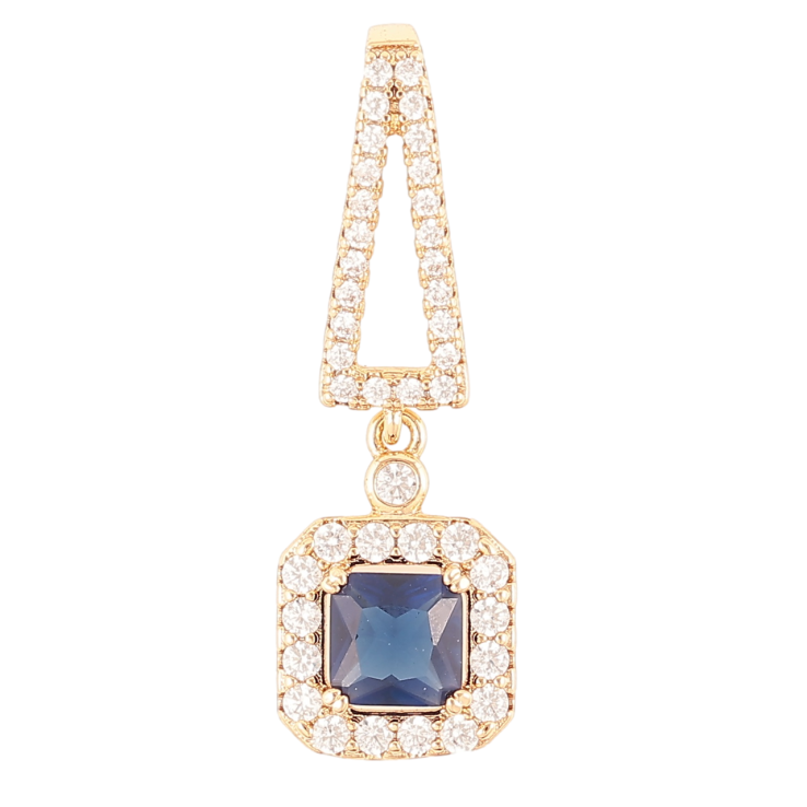 Кулон Xuping Позолота 18K Декоративная подвеска с цирконием и синим фианитом для цепочки до 4мм фото №8