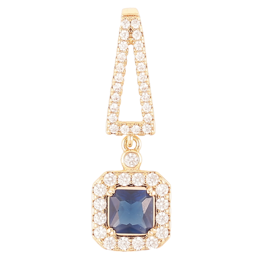 Кулон Xuping Позолота 18K Декоративная подвеска с цирконием и синим фианитом для цепочки до 4мм фото №1