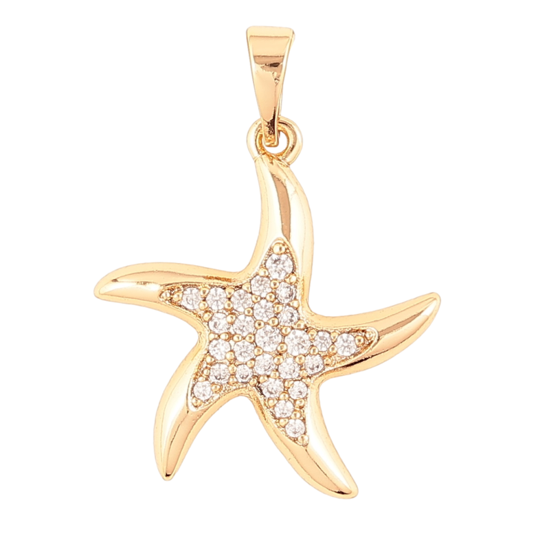 Кулон Xuping Позолота 18K Морская звезда с цирконием для цепочки до 5мм фото №1