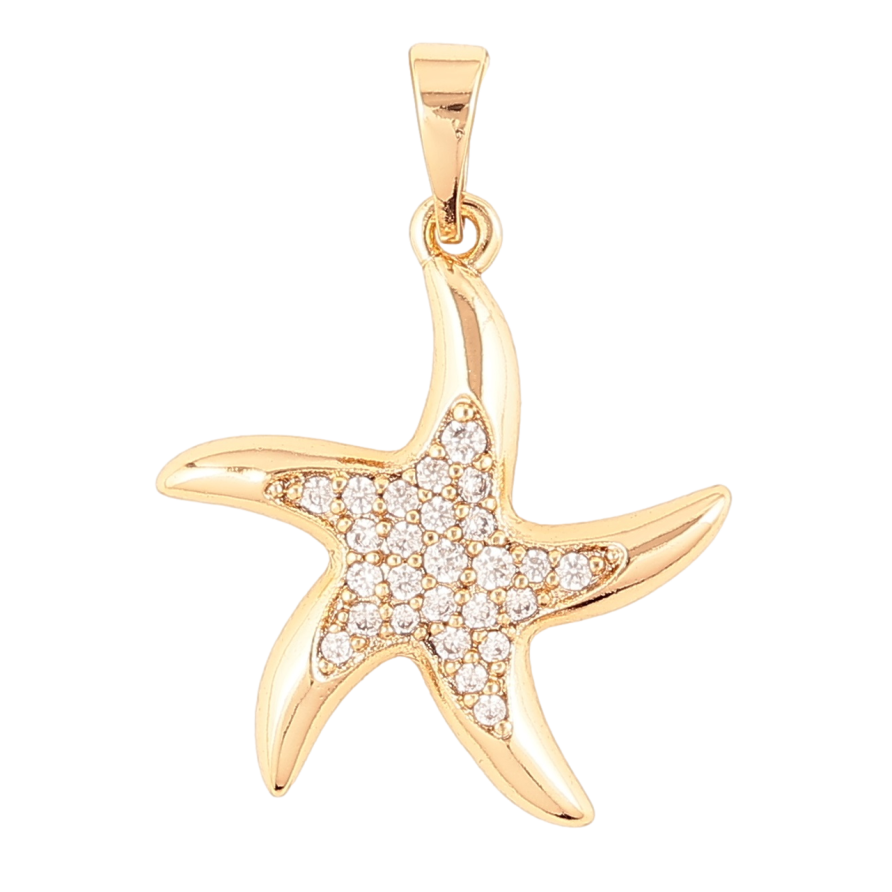 Кулон Xuping Позолота 18K Морская звезда с цирконием для цепочки до 5мм фото №1